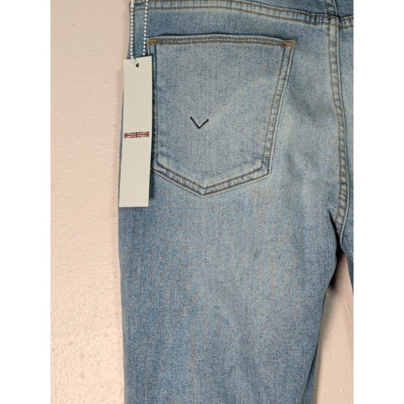 Hudson Womens 27 Light Wash Distressed Patchwork Flare Ultra Soft Jeans Raw Hem - Picture 8 of 16